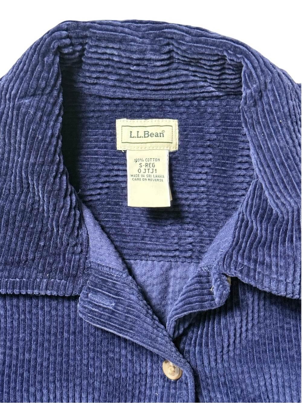 L.L.Bean Navy Blue Corduroy Button Down Overshirt Shirt Jacket S - Picture 4 of 10